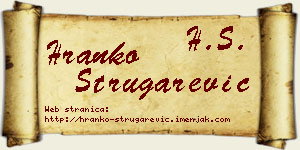 Hranko Strugarević vizit kartica
